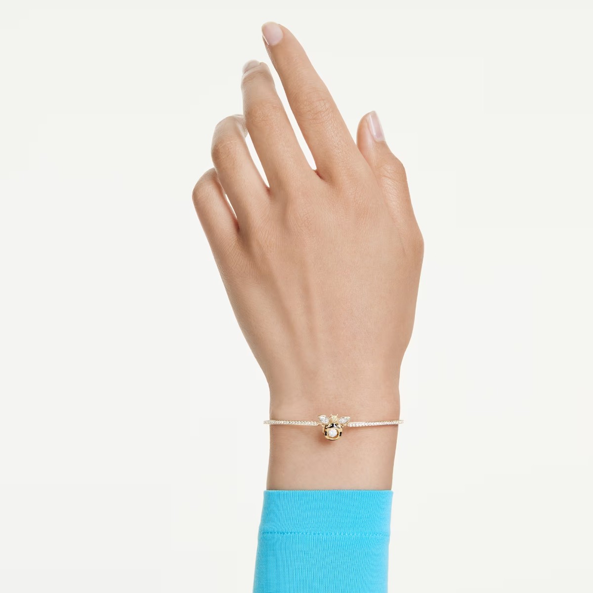 Swarovski Bee Mixed Cuts Idyllia Bangle Bracelet, Multicolored and Gold Tone Plated