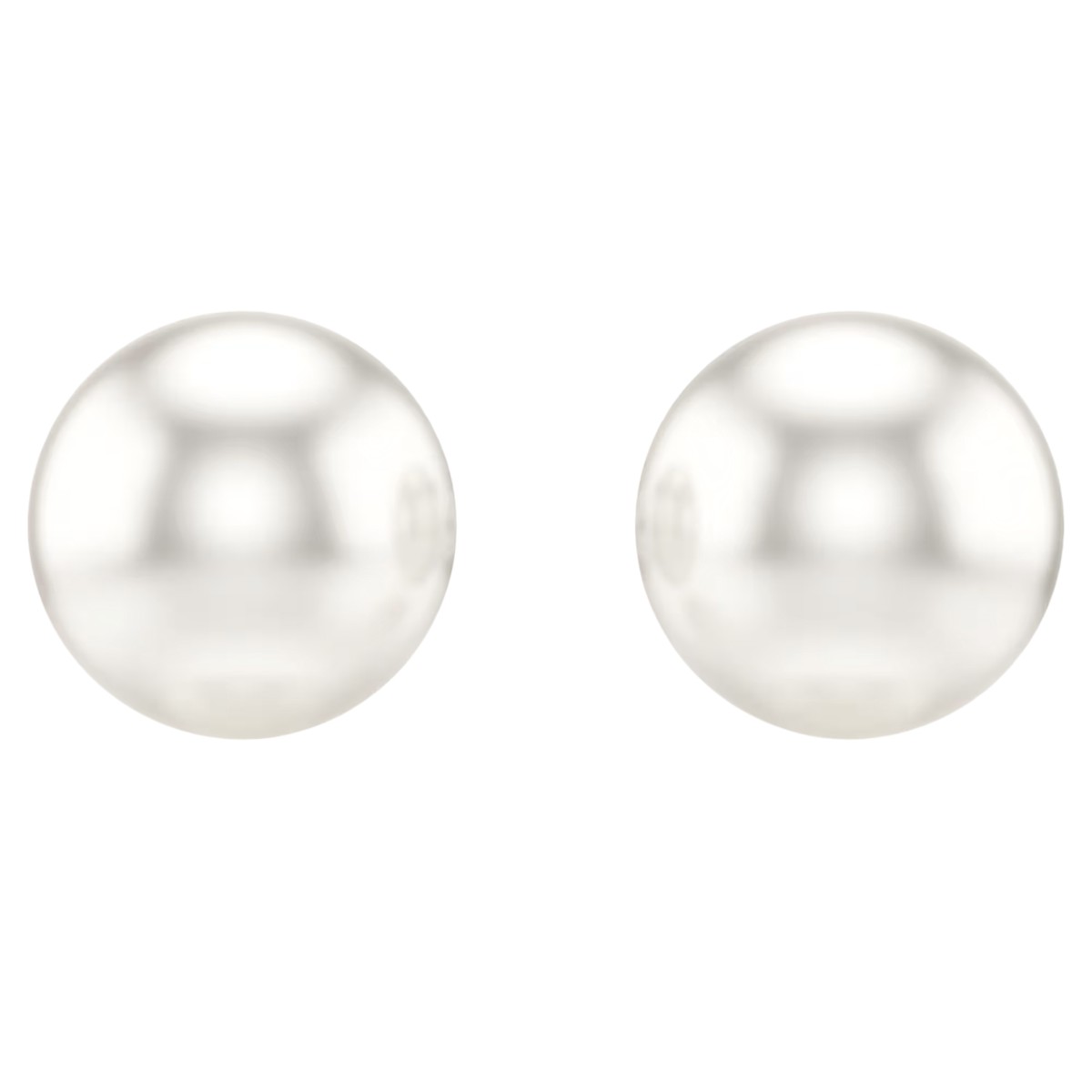 Swarovski Crystal Pearl Matrix Stud Earrings, White and Rhodium Plated