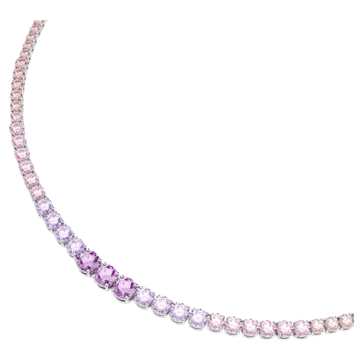 Swarovski Gradient of Round Cuts Matrix Necklace, Pink and Purple Multicolor