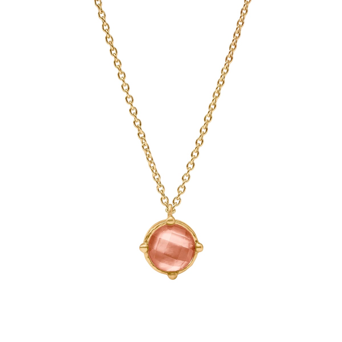 Julie Vos Honeybee Solitaire Necklace, Gold and Iridescent Melon