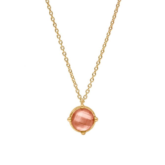 Julie Vos Honeybee Solitaire Necklace, Gold and Iridescent Melon