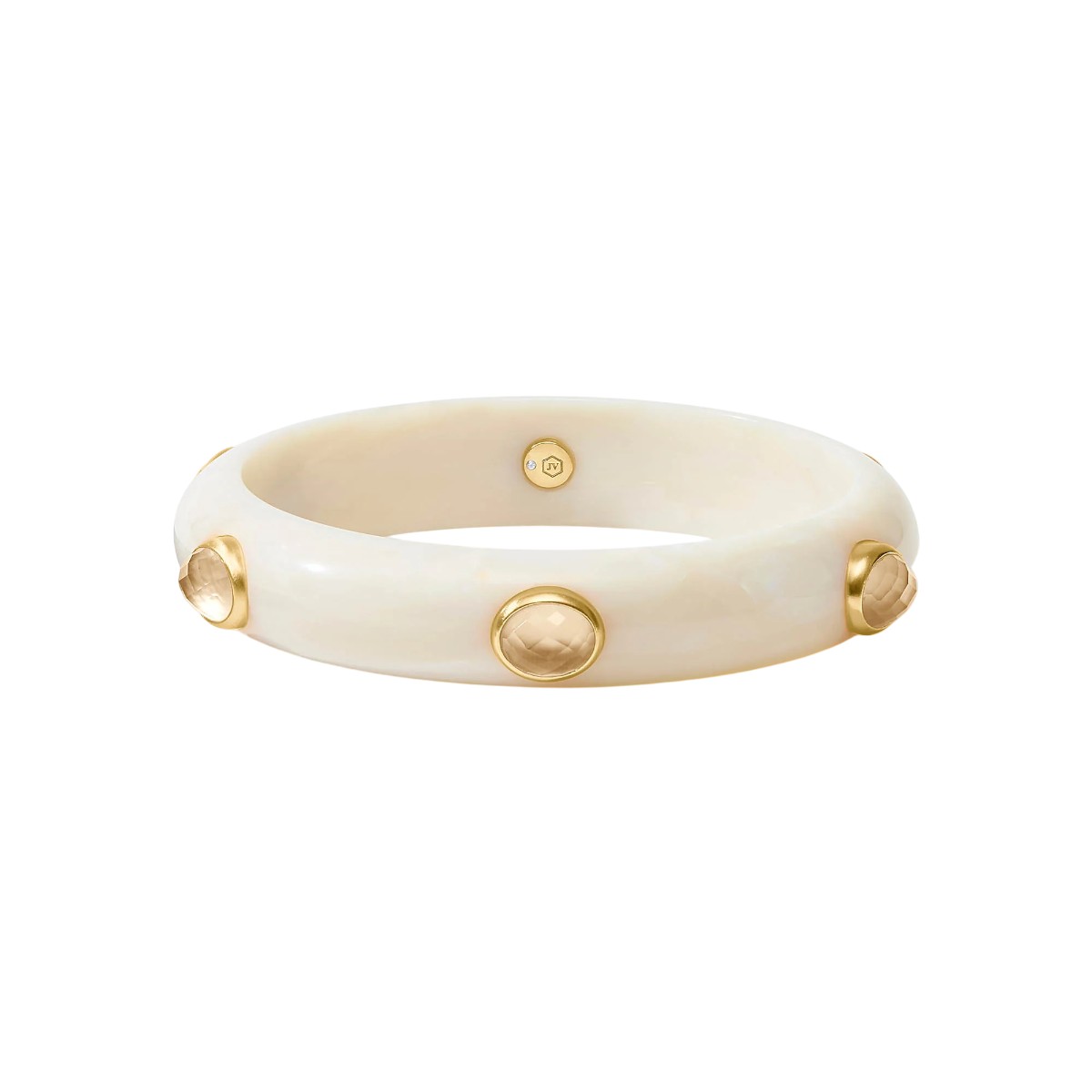 Julie Vos Carnaby Stone Bangle Bracelet, Iridescent Champagne in Small