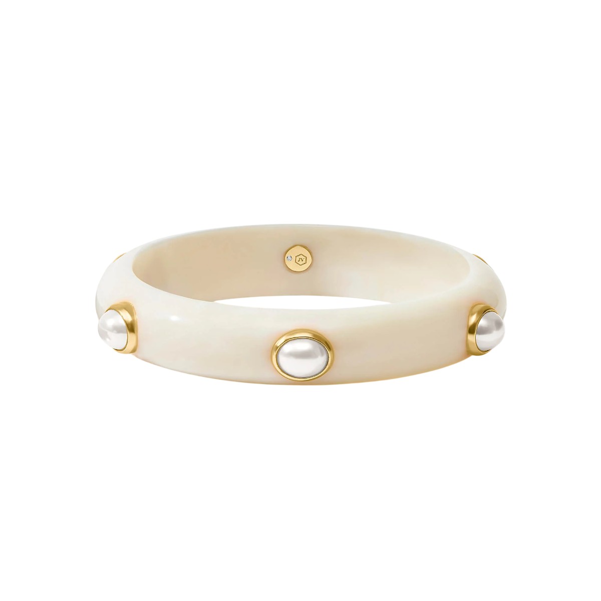 Julie Vos Carnaby Stone Bangle Bracelet, Pearl in Small