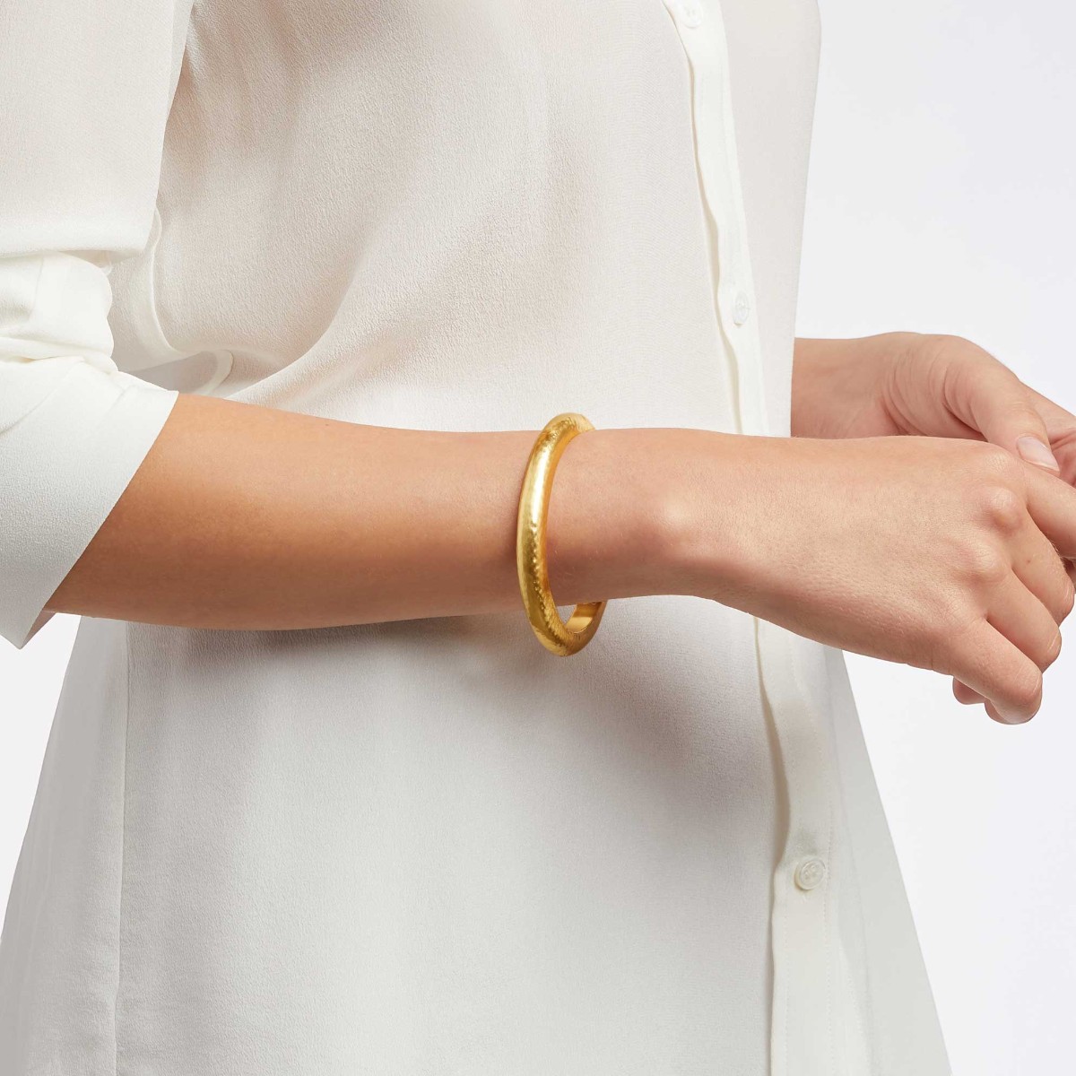 Julie Vos Catalina Hinge Bangle Bracelet, Gold