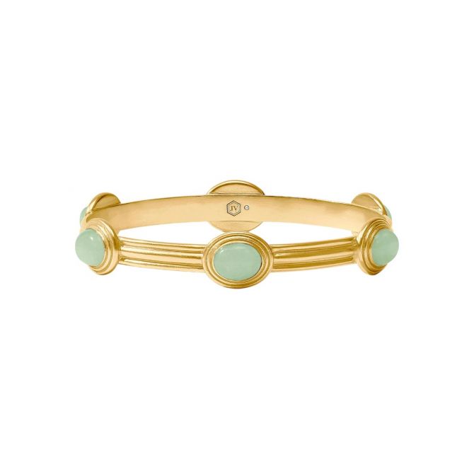 Julie Vos Portofino Stone Bangle Bracelet, Aqua Jade in Medium