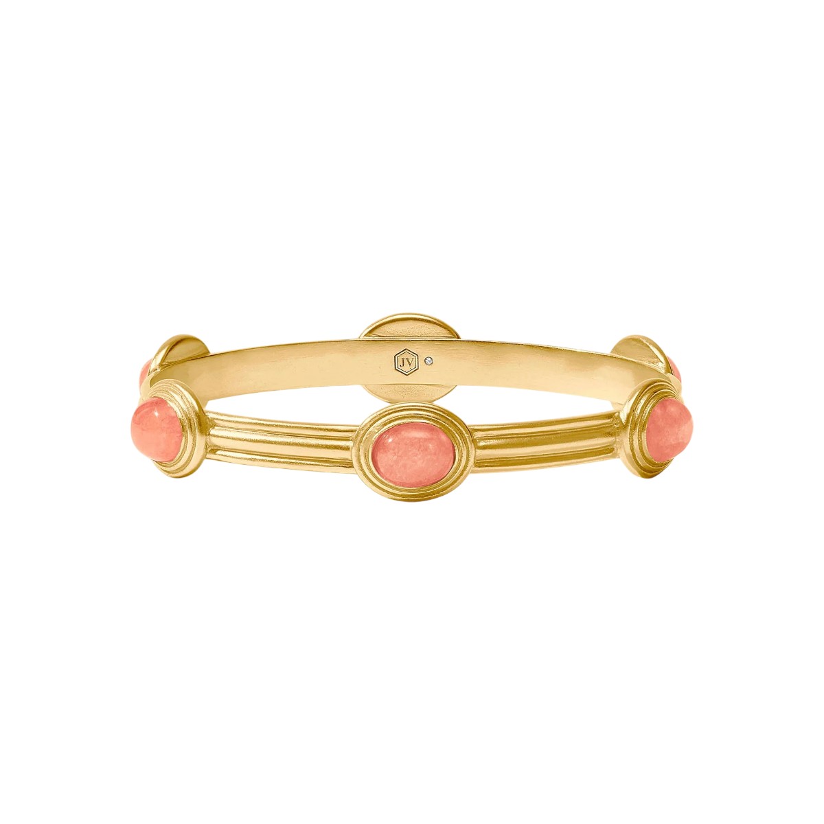 Julie Vos Portofino Stone Bangle Bracelet, Melon Jade in Medium