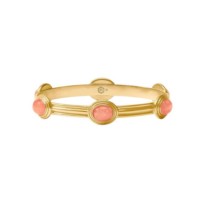Julie Vos Portofino Stone Bangle Bracelet, Melon Jade in Medium