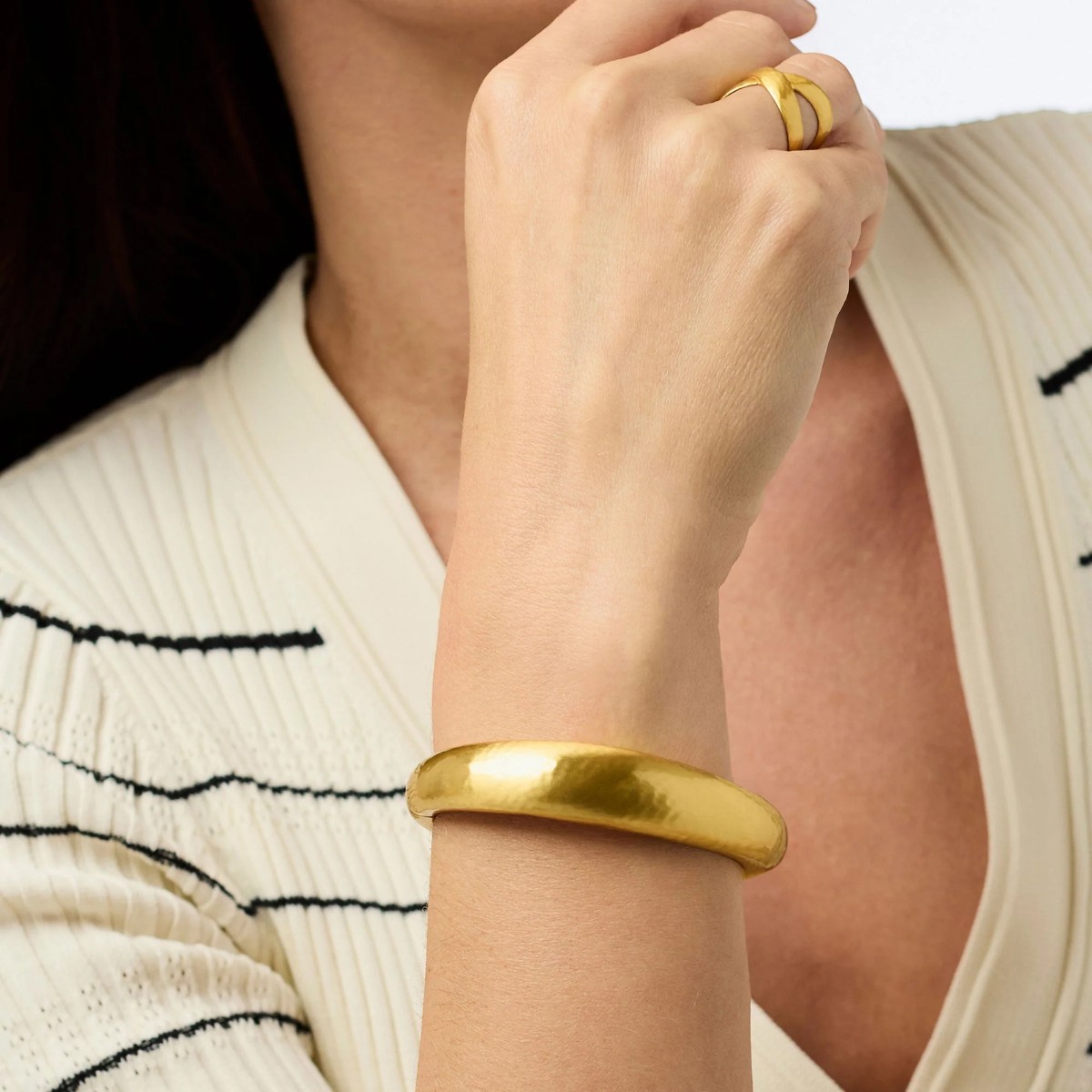 Julie Vos Catalina Demi Hinge Bangle Bracelet, Gold