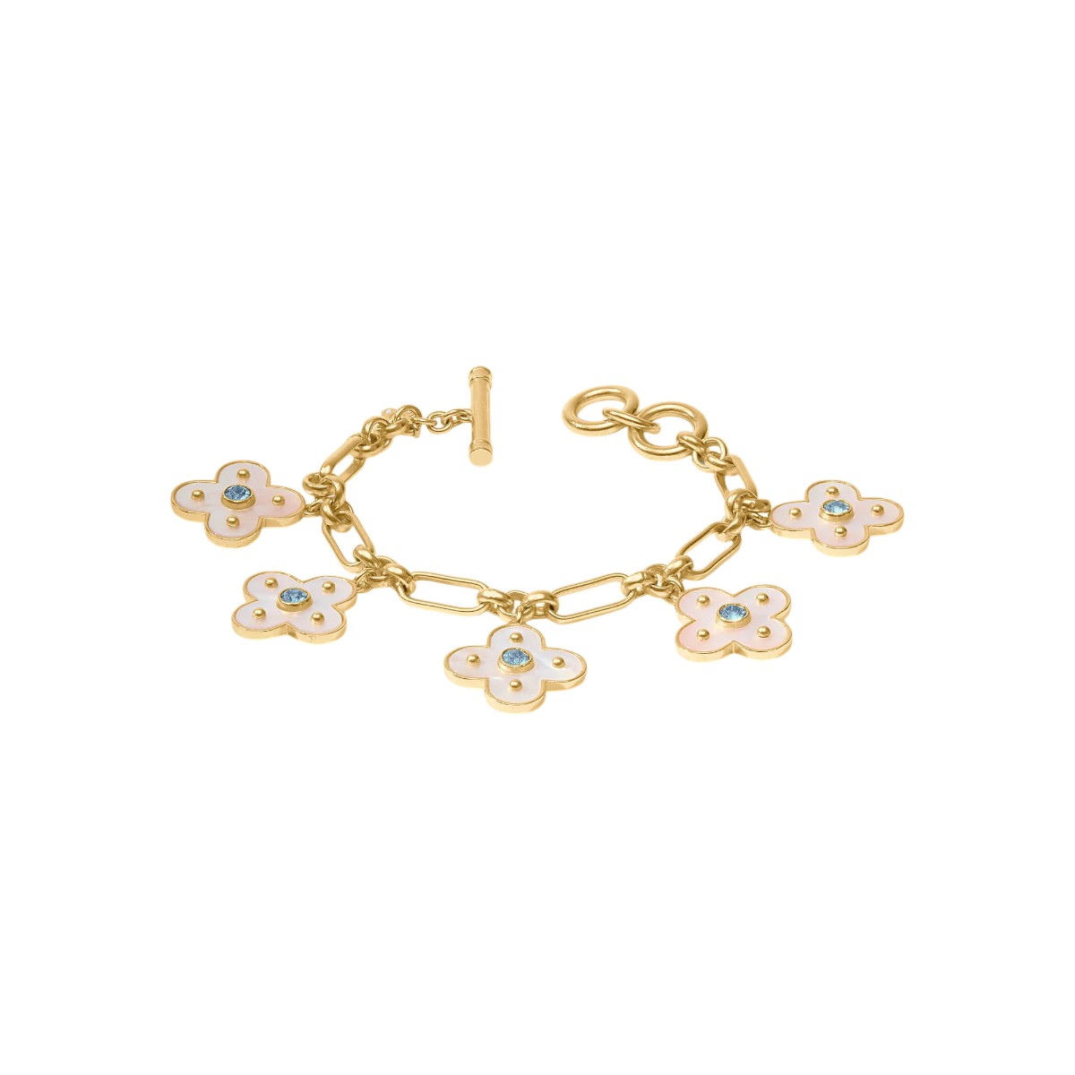Julie Vos Colette Charm Bracelet, Chalcedony Blue