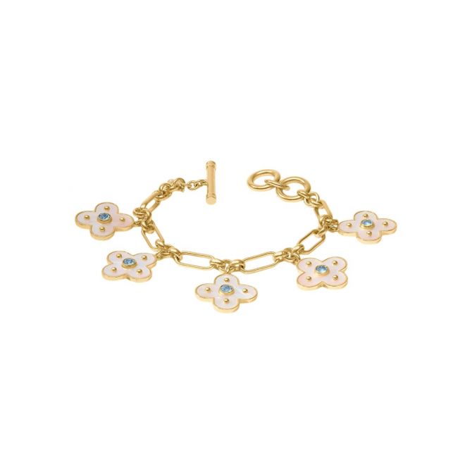 Julie Vos Colette Charm Bracelet, Chalcedony Blue