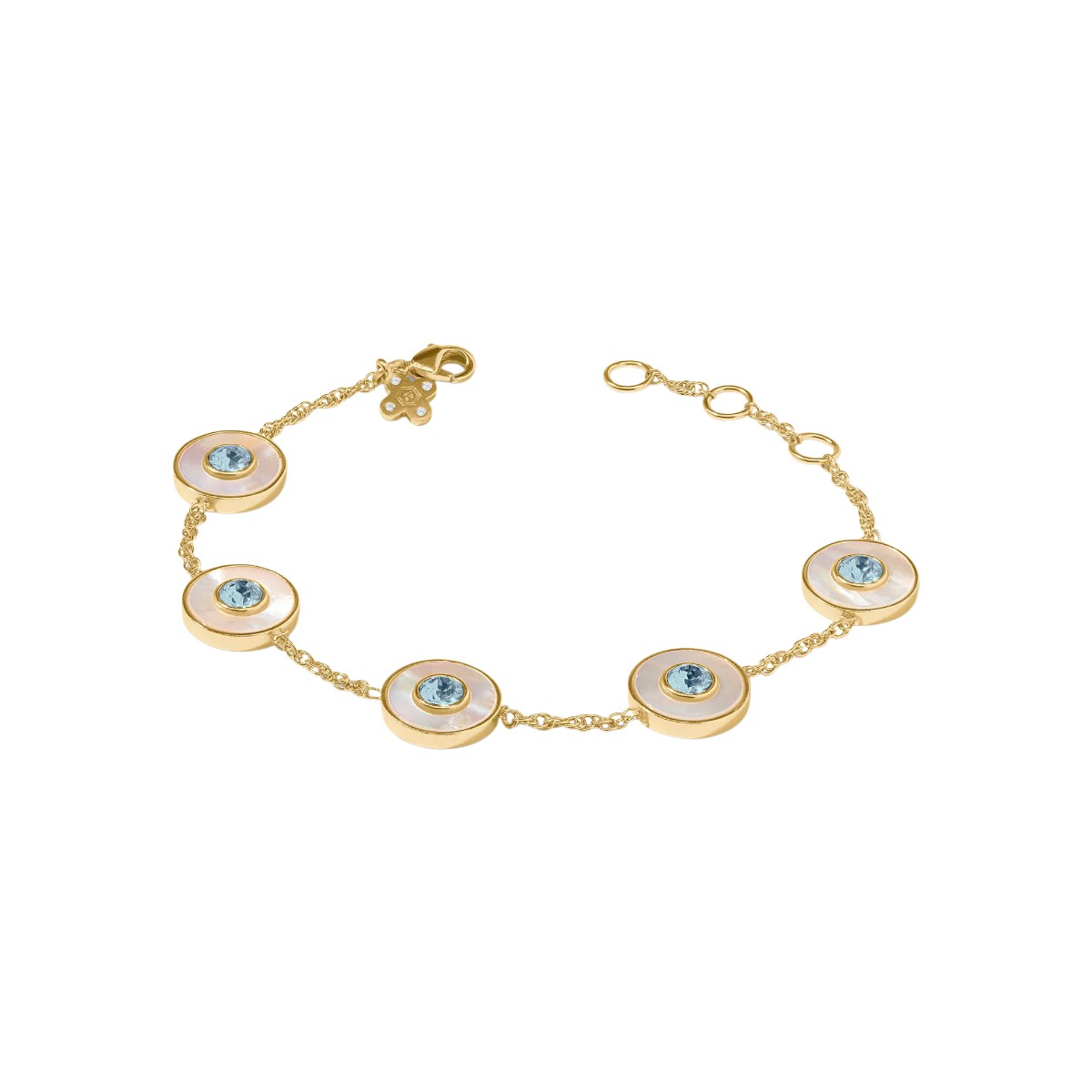 Julie Vos Colette Circle Delicate Bracelet, Chalcedony Blue