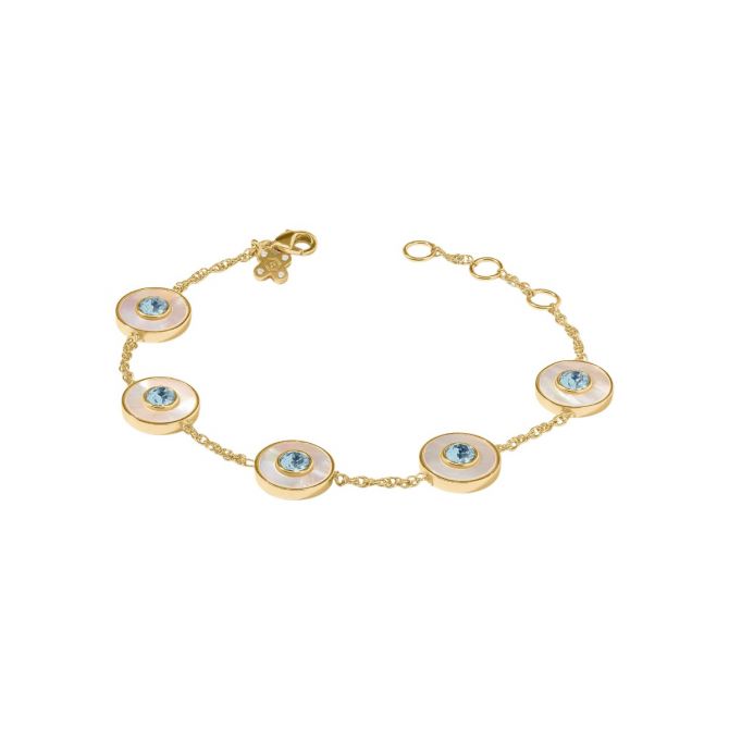 Julie Vos Colette Circle Delicate Bracelet, Chalcedony Blue