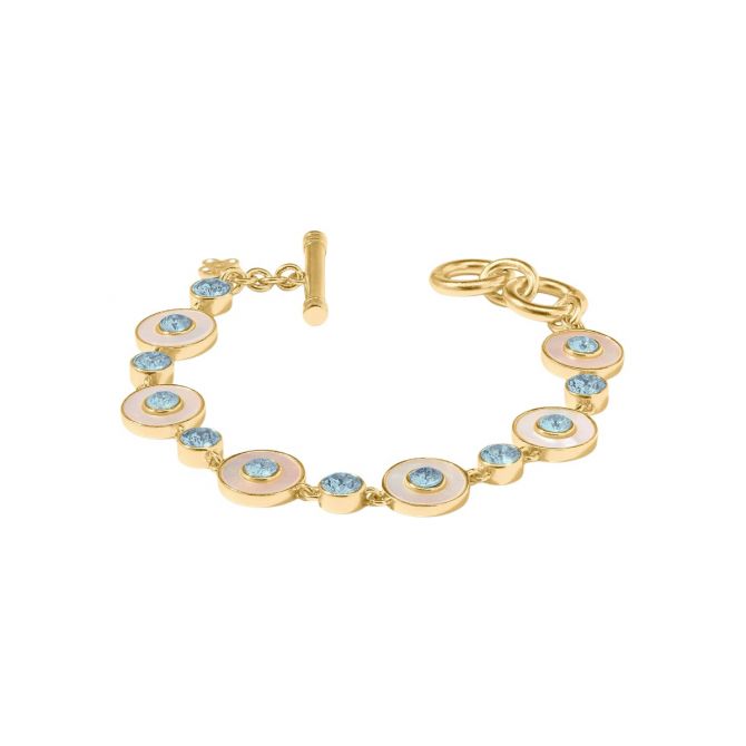 Julie Vos Colette Tennis Bracelet, Chalcedony Blue
