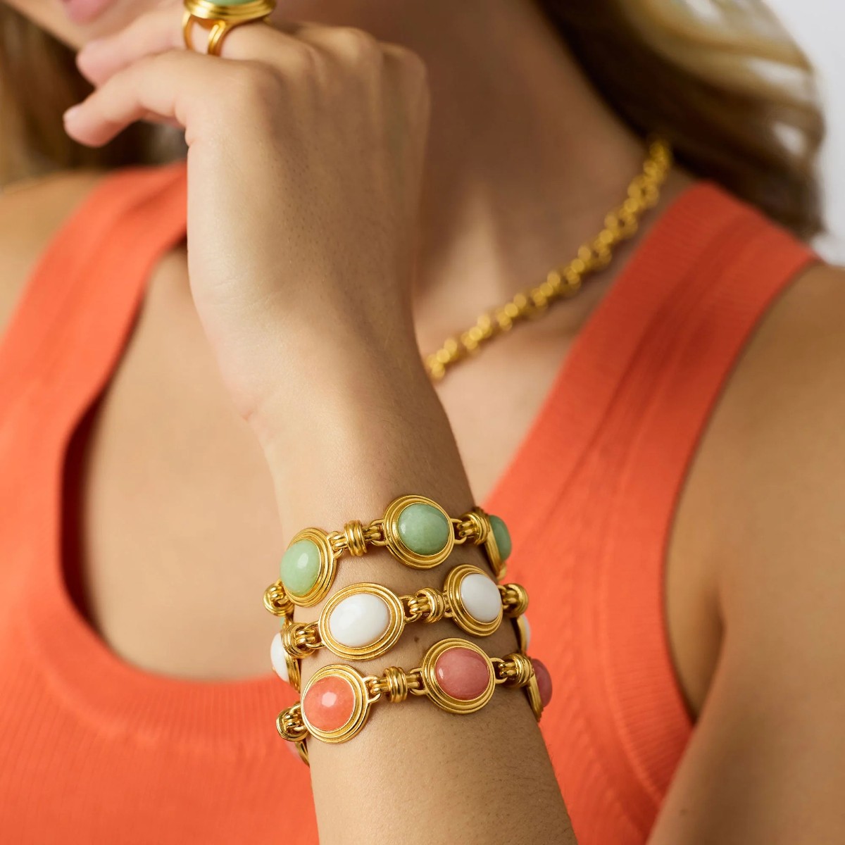 Julie Vos Portofino Stone Bracelet, Aqua Jade