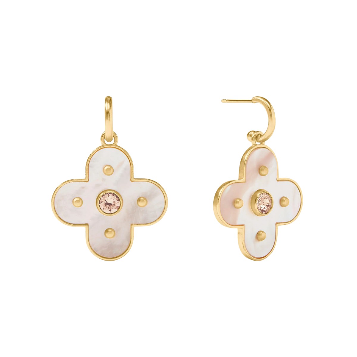 Julie Vos Colette Statement Hoop and Charm Earrings, Champagne