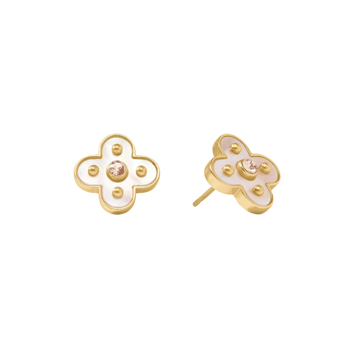 Julie Vos Colette Stud Earrings, Champagne
