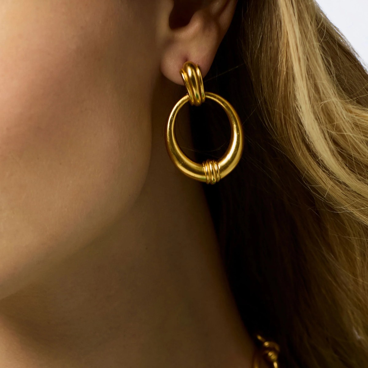 Julie Vos Portofino Doorknocker Earrings, Gold