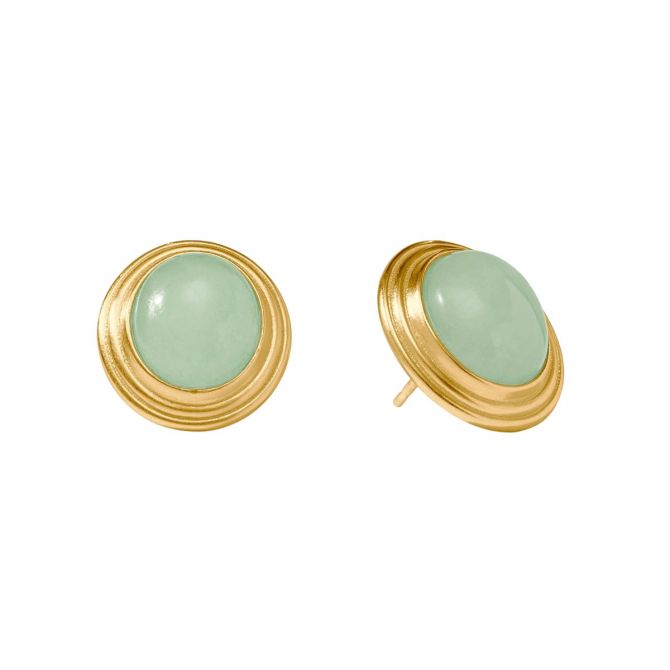 Julie Vos Portofino Stone Stud Earrings, Aqua Jade