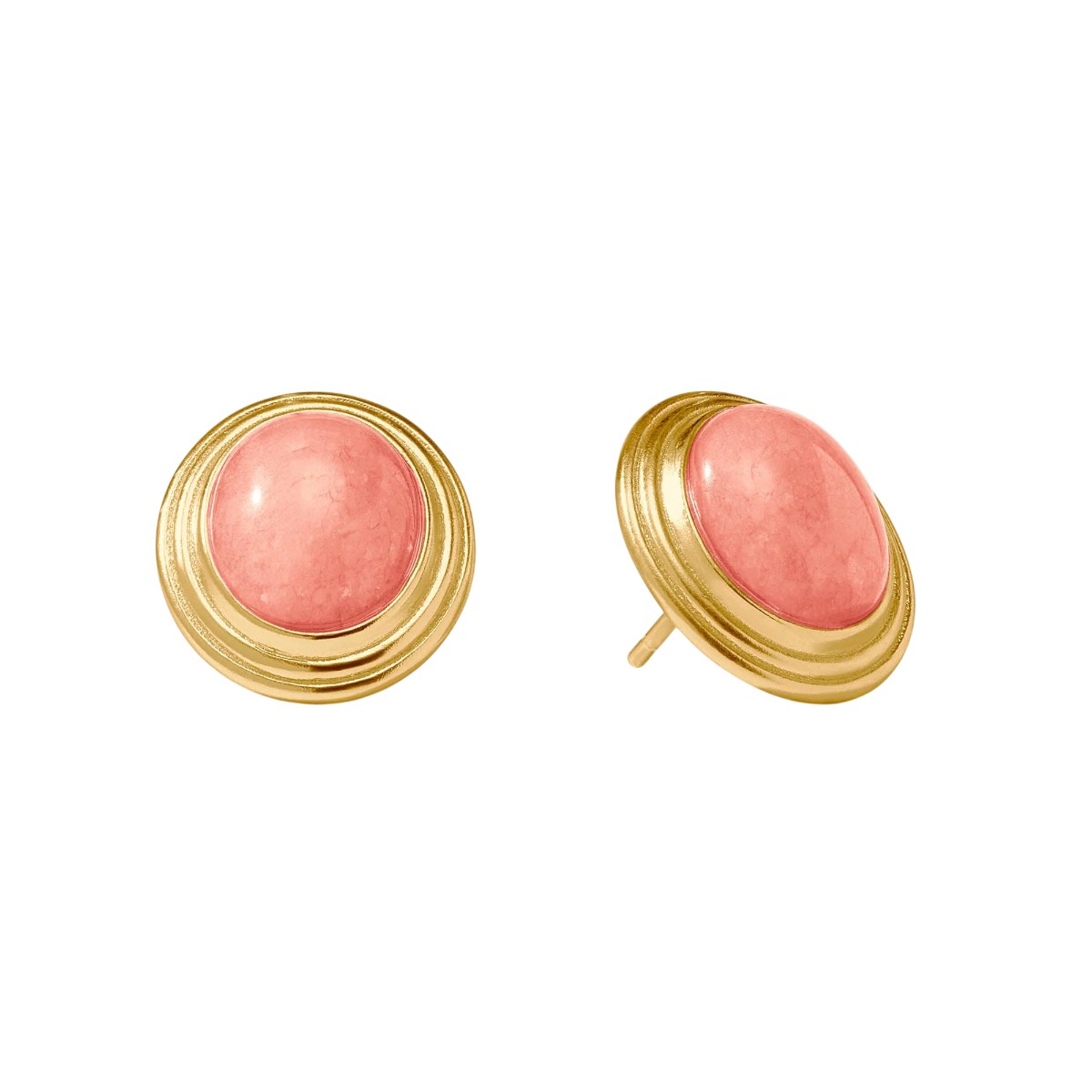 Julie Vos Portofino Stone Stud Earrings, Melon Jade