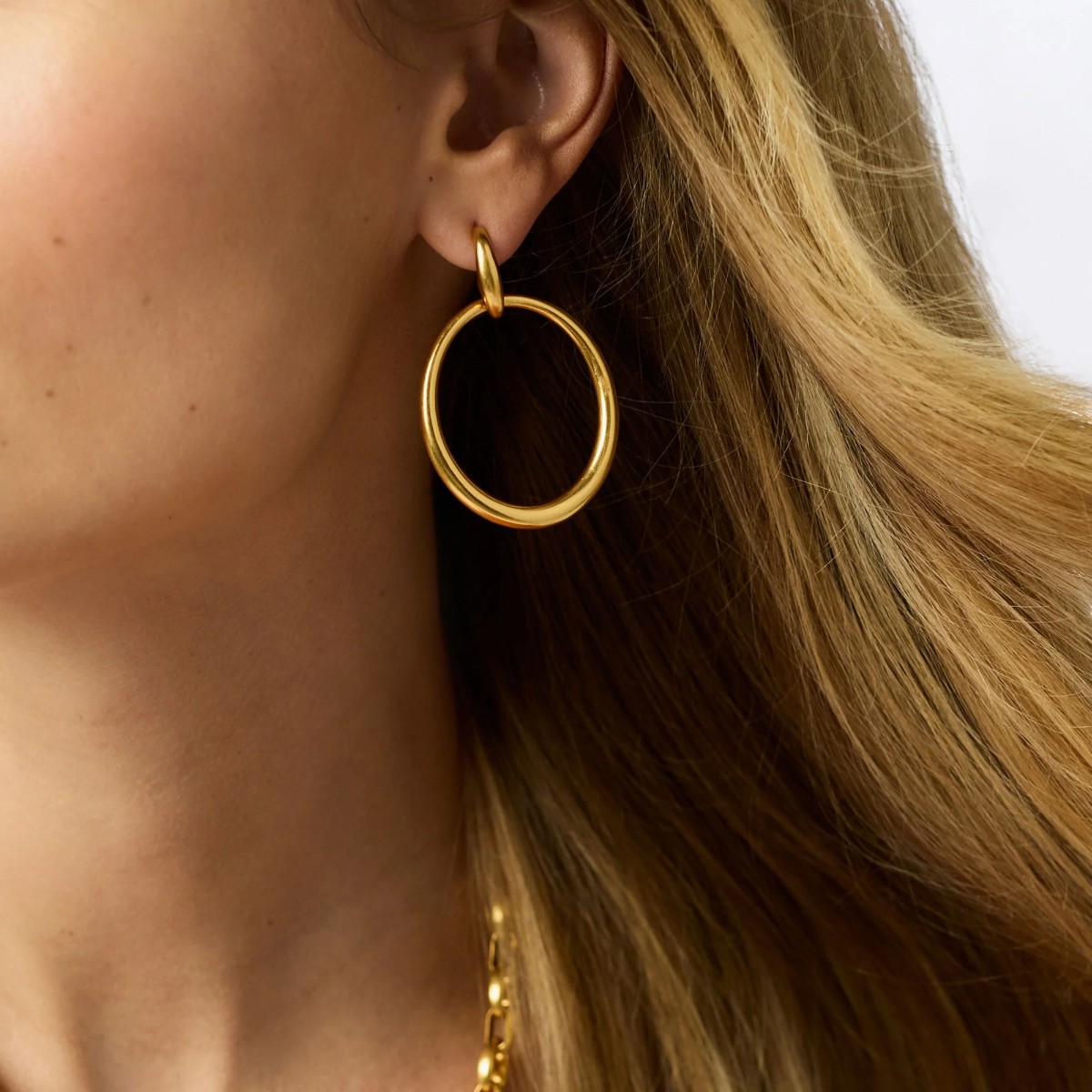 Julie Vos Laguna Doorknocker Earrings, Gold