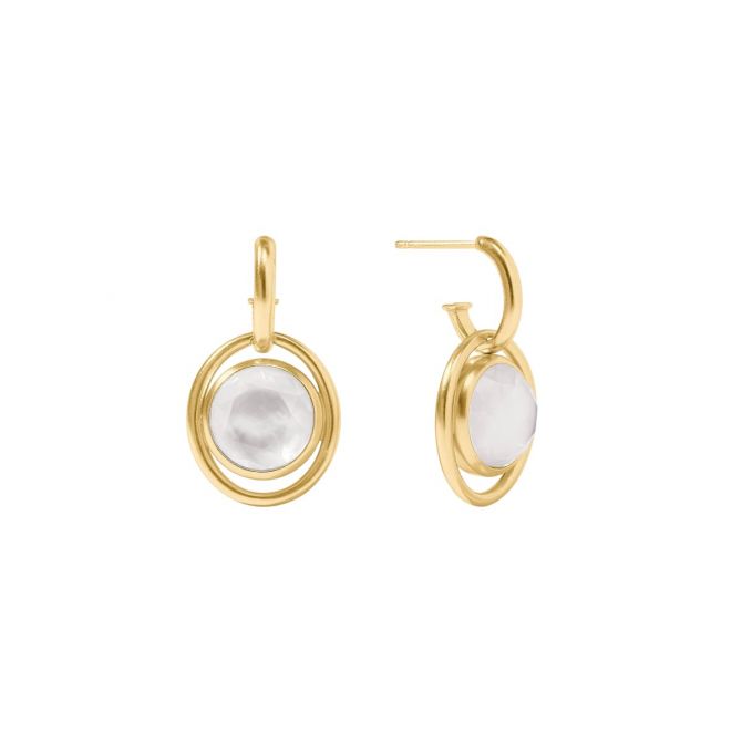 Julie Vos Laguna Hoop and Charm Earring, Iridescent Clear Crystal