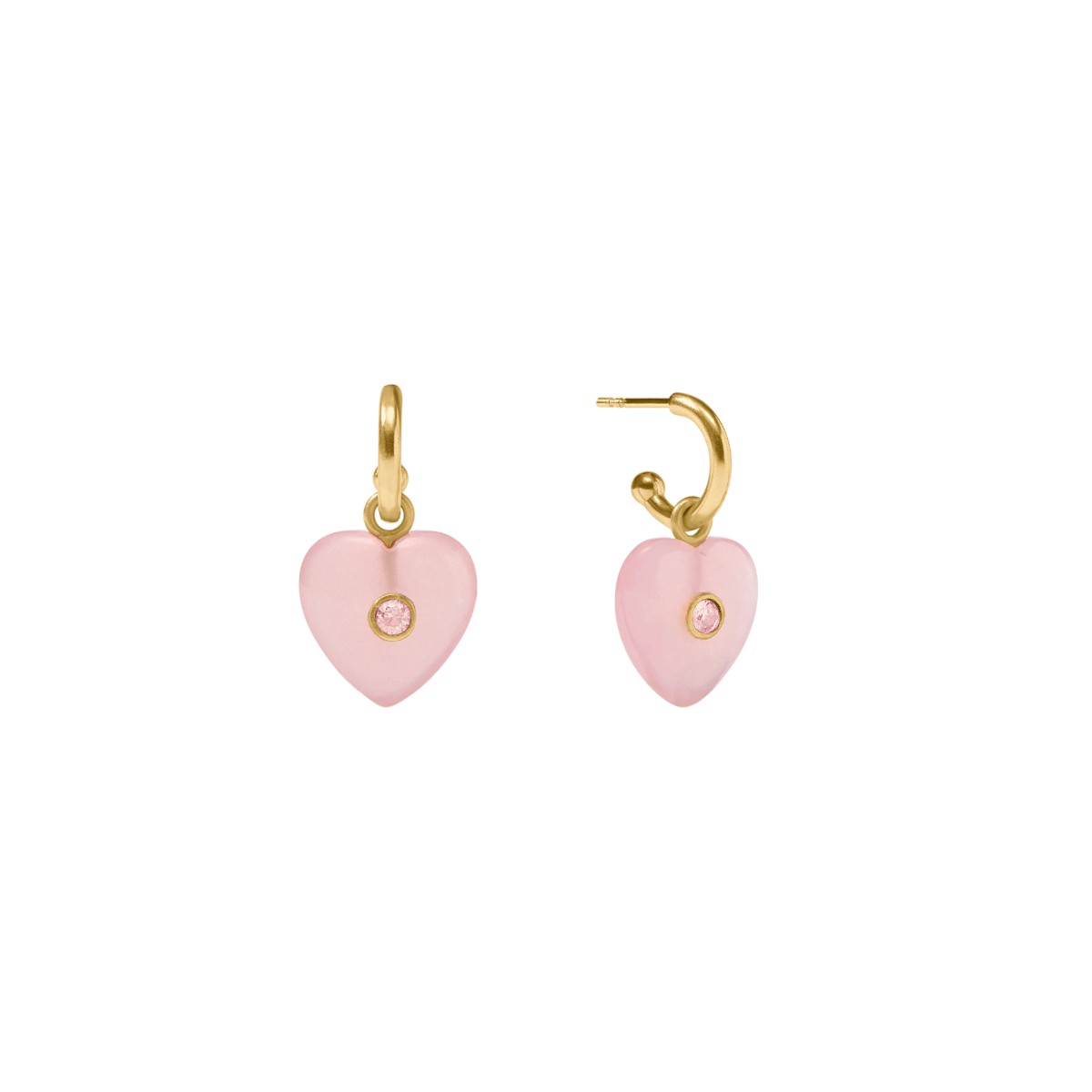 Julie Vos Heart Hoop and Charm Earrings