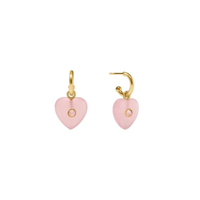 Julie Vos Heart Hoop and Charm Earrings