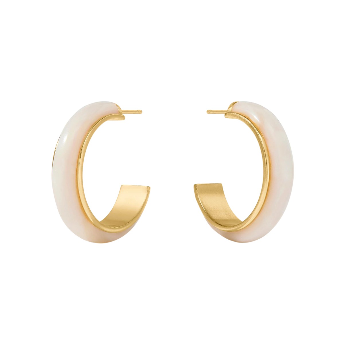 Julie Vos Carnaby Hoop Earrings, Alabaster in Medium