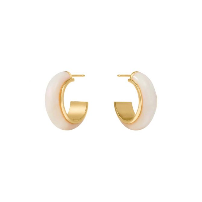 Julie Vos Carnaby Hoop Earrings, Alabaster in Small