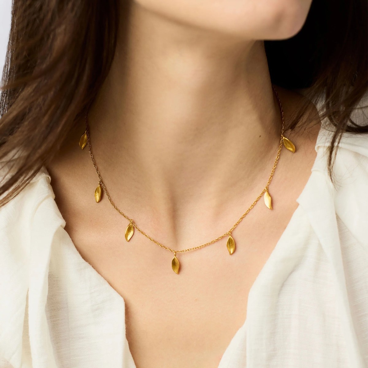Julie Vos Willow Delicate Charm Necklace, Gold