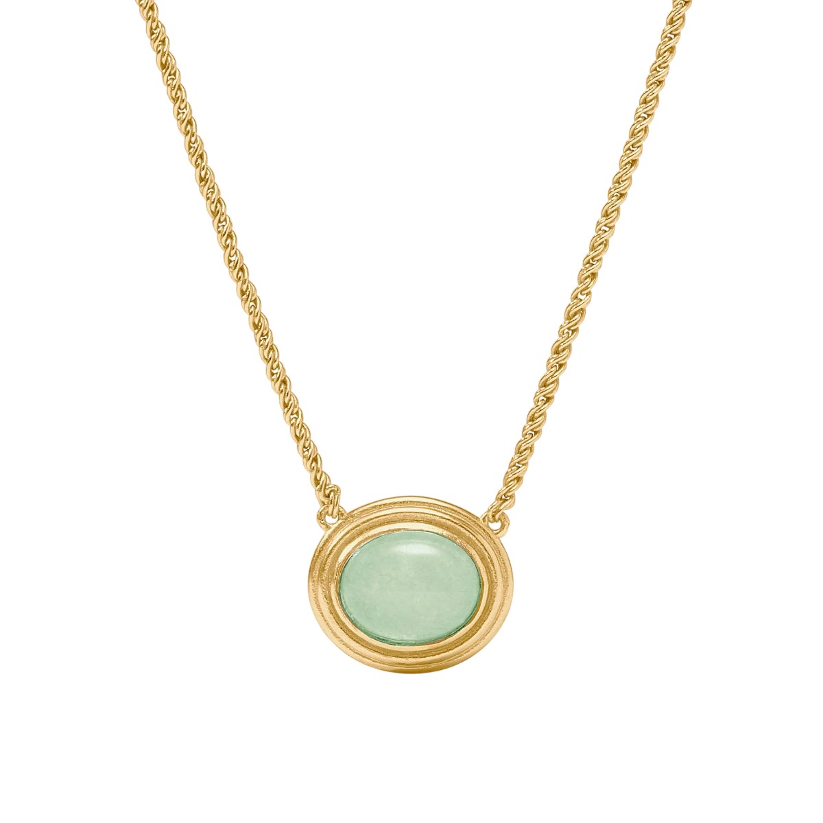 Julie Vos Portofino Solitaire Necklace, Aqua Jade