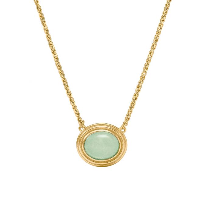 Julie Vos Portofino Solitaire Necklace, Aqua Jade