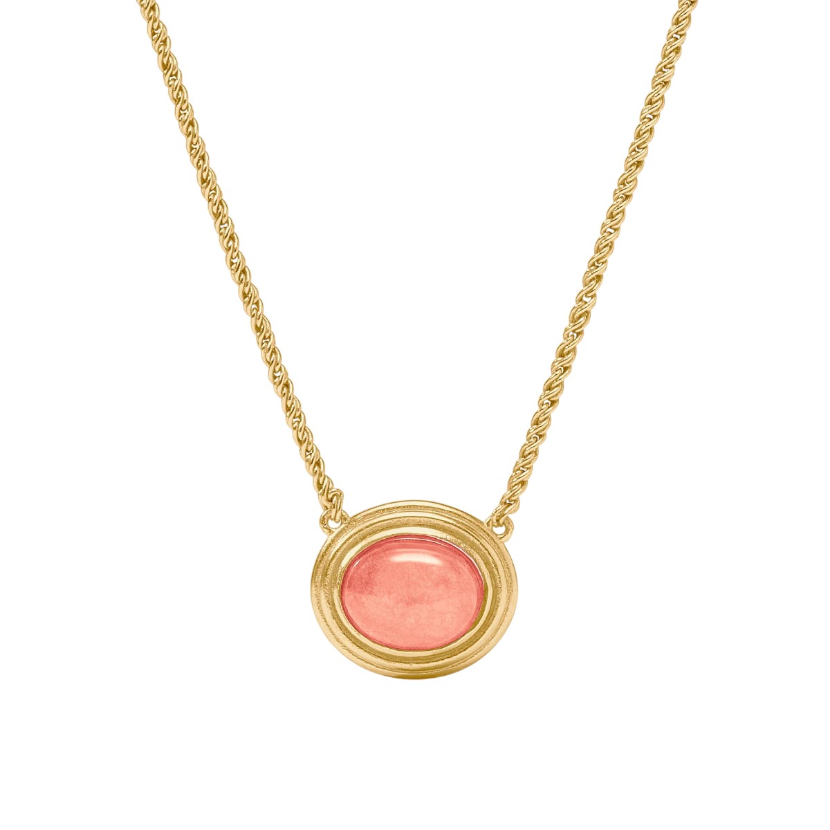 Julie Vos Portofino Solitaire Necklace, Melon Jade