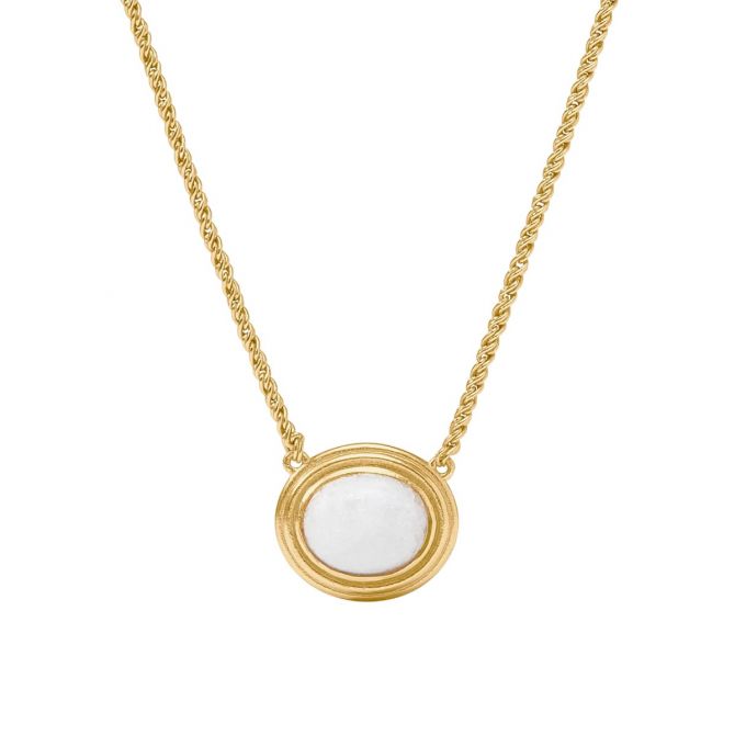 Julie Vos Portofino Solitaire Necklace, White Jade