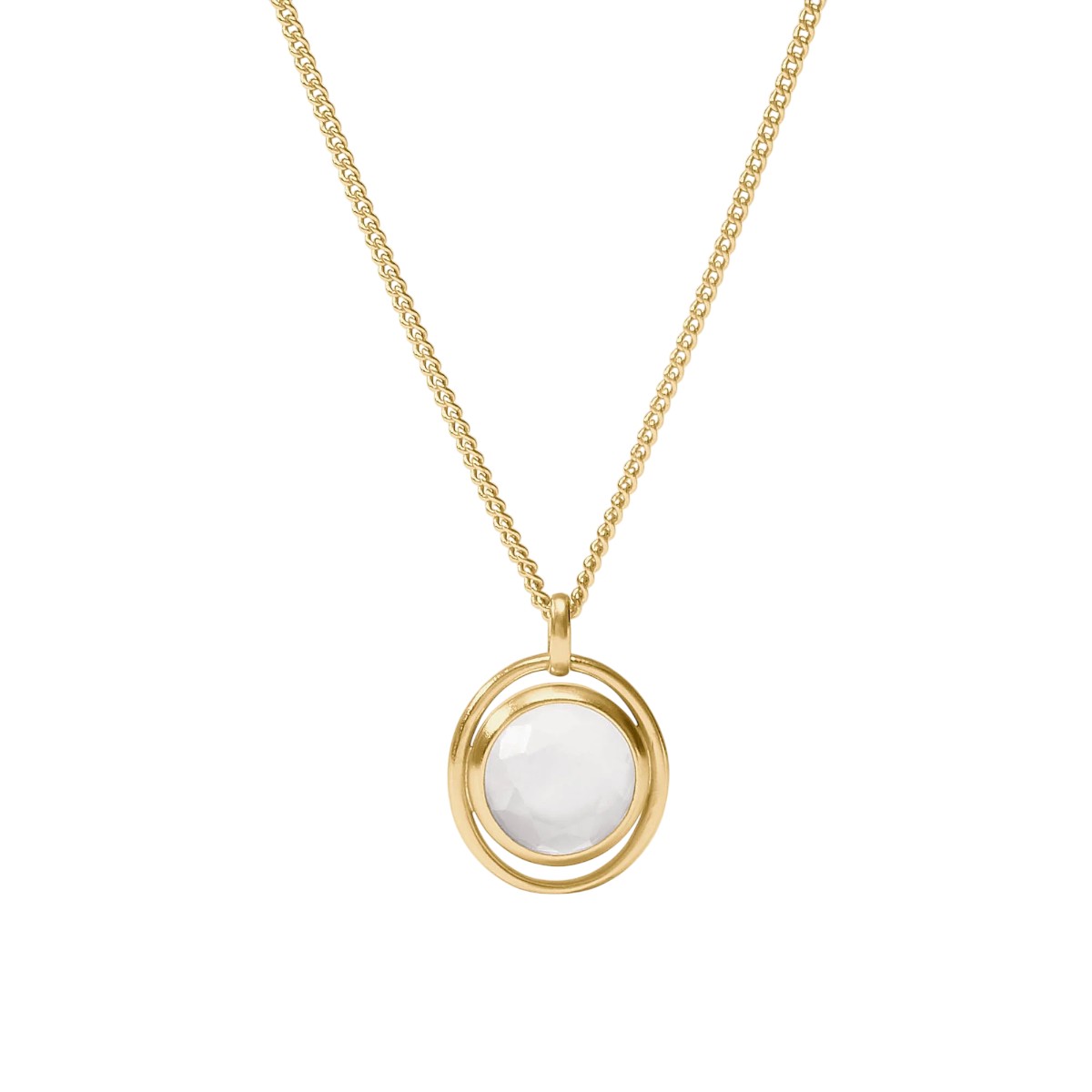 Julie Vos Laguna Solitaire Necklace, Iridescent Clear Crystal