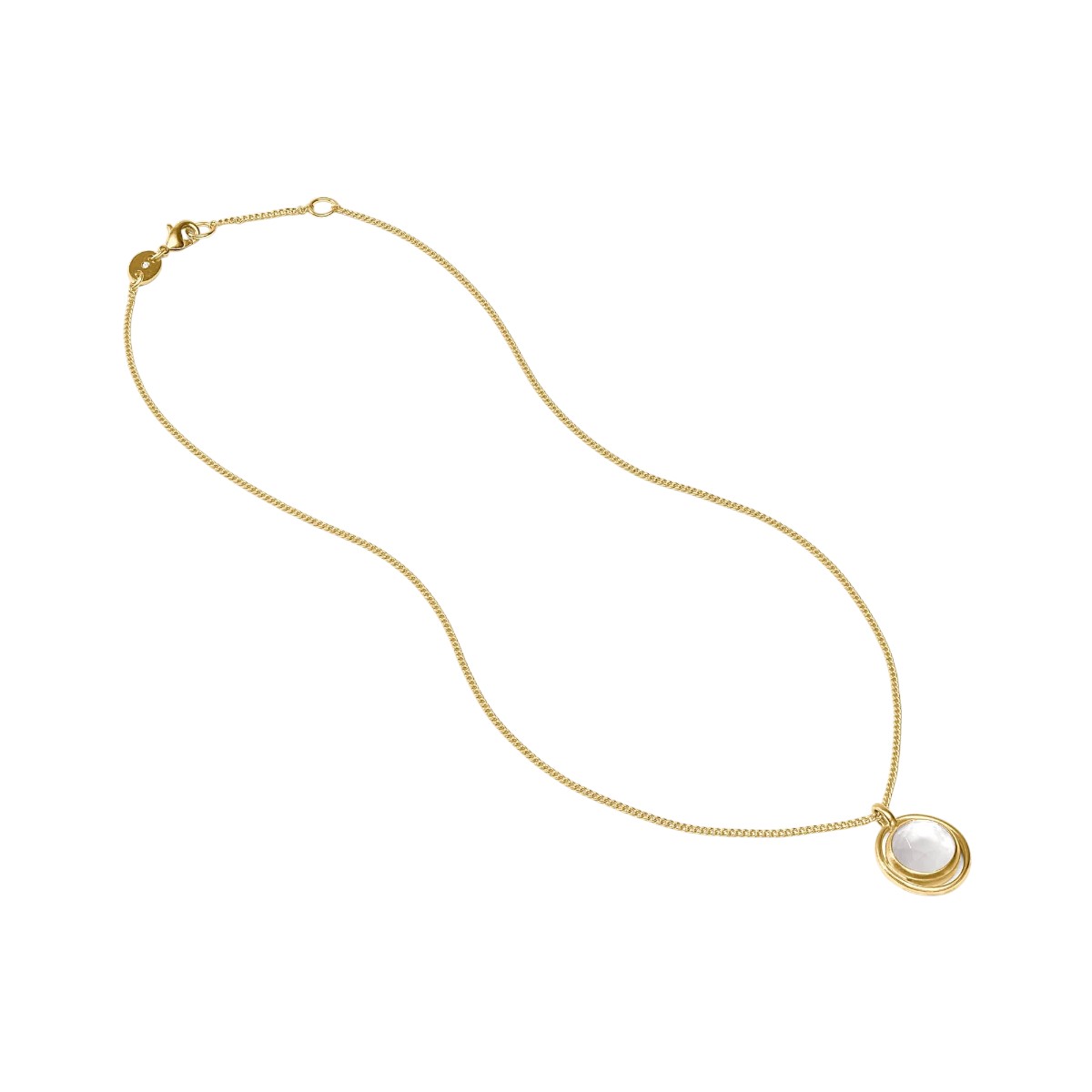 Julie Vos Laguna Solitaire Necklace, Iridescent Clear Crystal