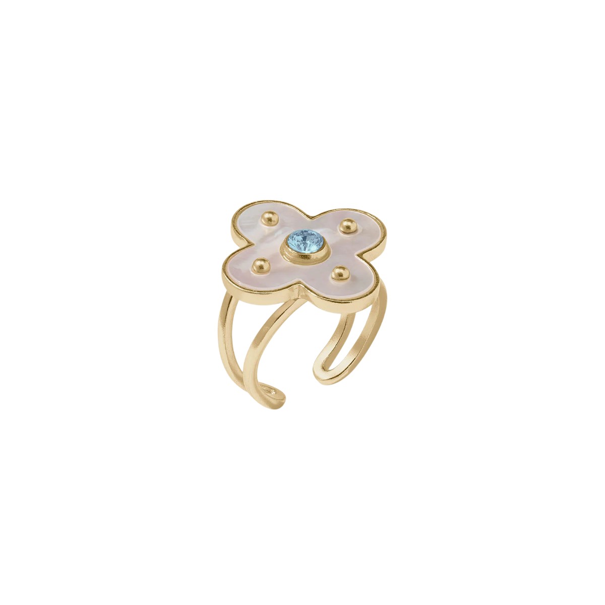 Julie Vos Colette Ring, Chalcedony Blue