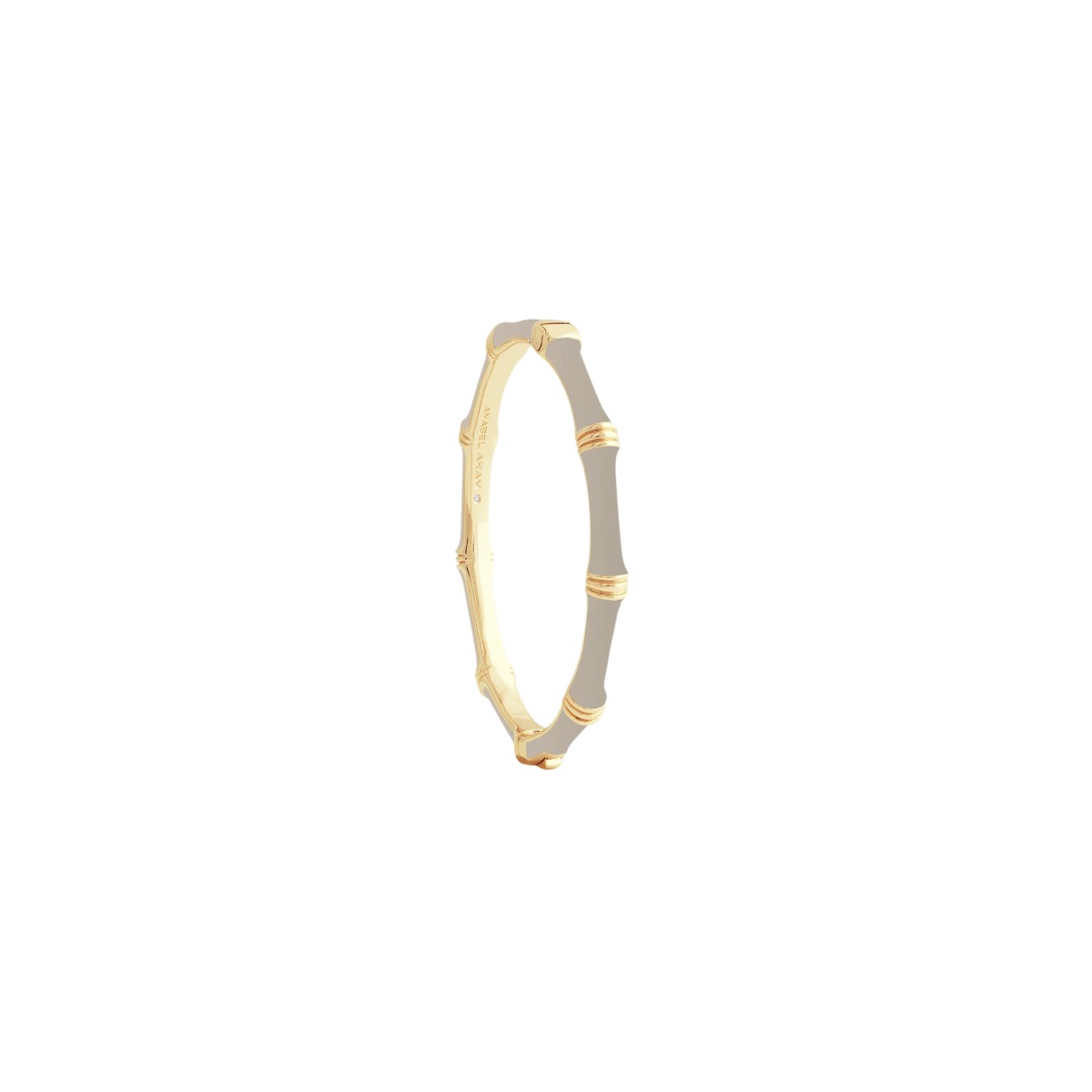 Anabel Aram Bamboo Enameled Hinged Bangle Bracelet, Taupe