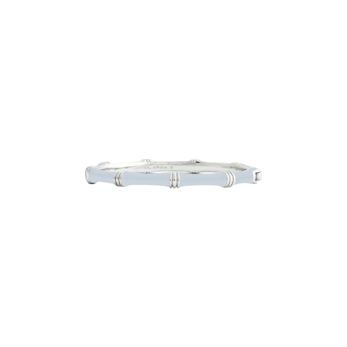 Anabel Aram Bamboo Enameled Hinged Bangle, Pale Blue