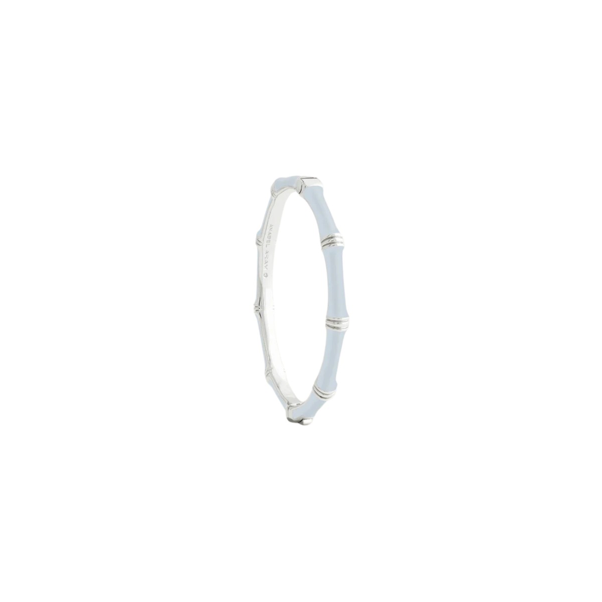 Anabel Aram Bamboo Enameled Hinged Bangle, Pale Blue