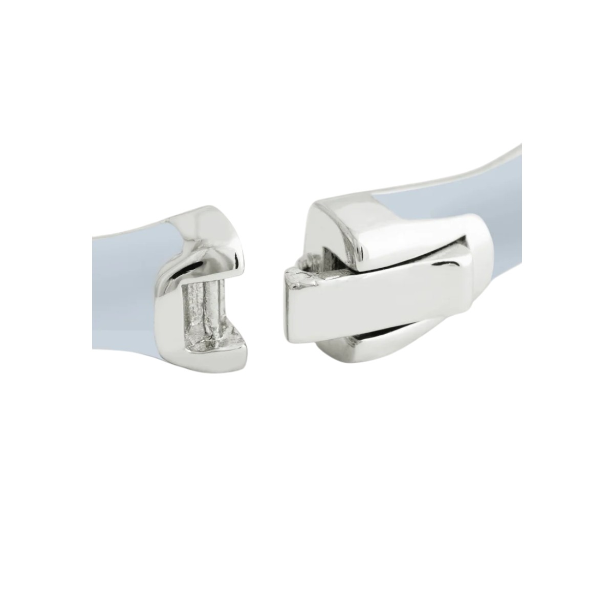 Anabel Aram Bamboo Enameled Hinged Bangle, Pale Blue