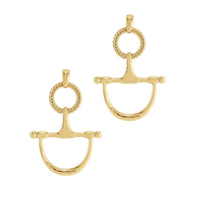 Anabel Aram Cheval Bit Drop Earrings, Gold