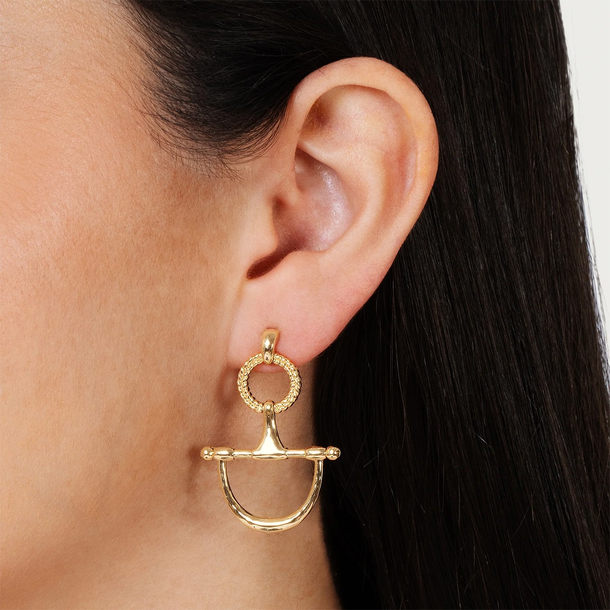 Anabel Aram Cheval Bit Drop Earrings, Gold