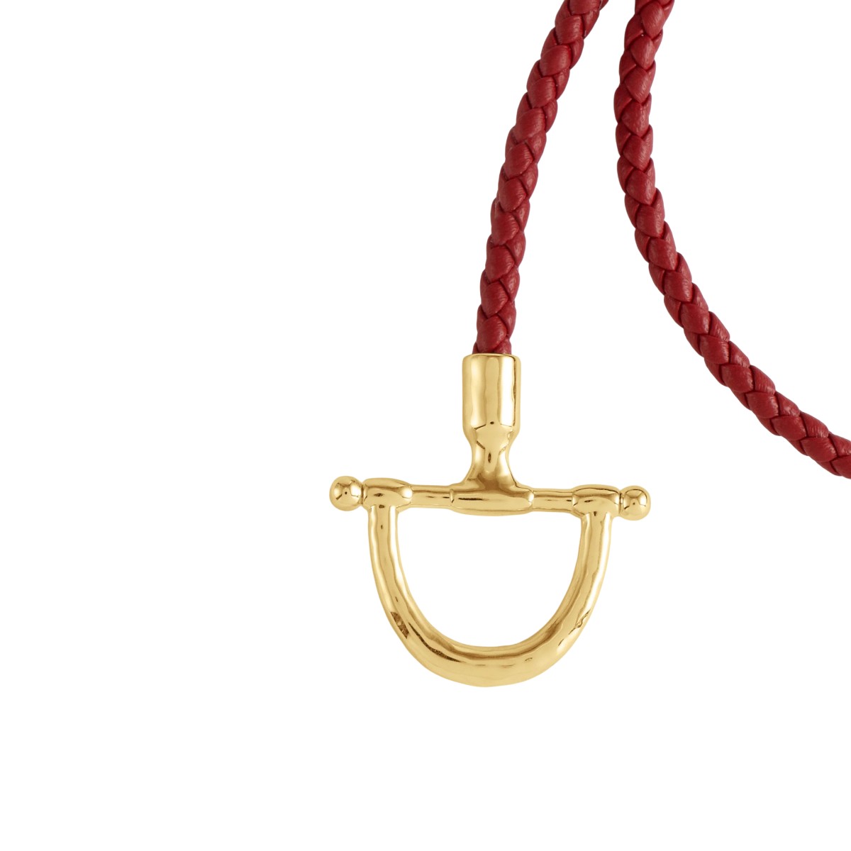 Anabel Aram Cheval Leather Wrap Bracelet, Rouge and Gold Dipped