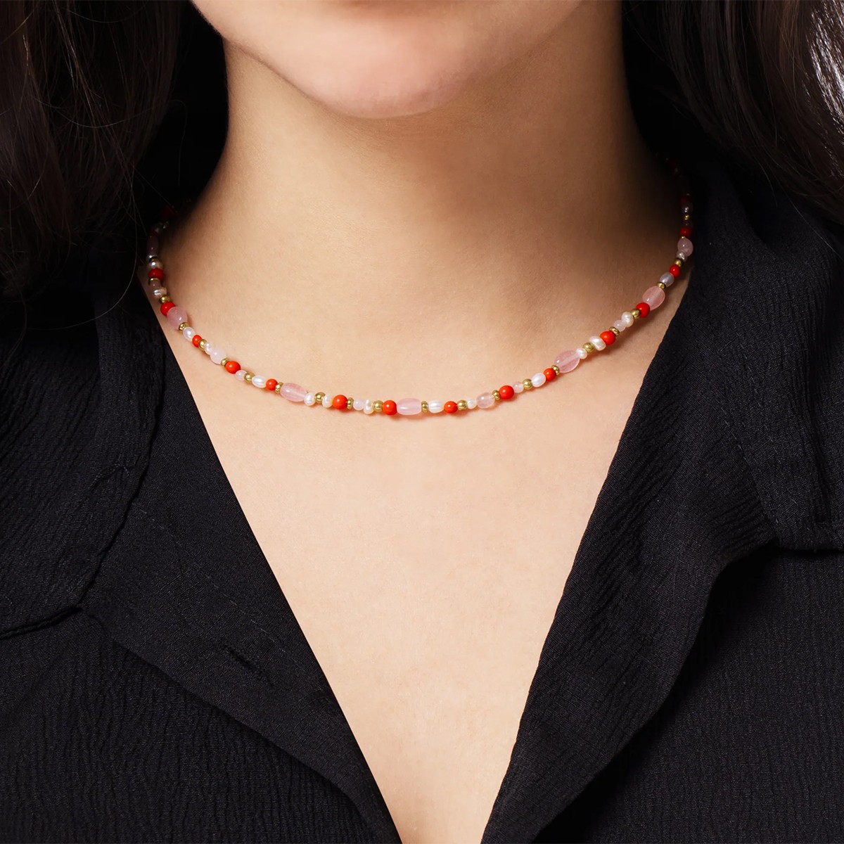 Anabel Aram Milos Beaded Necklace, Warm