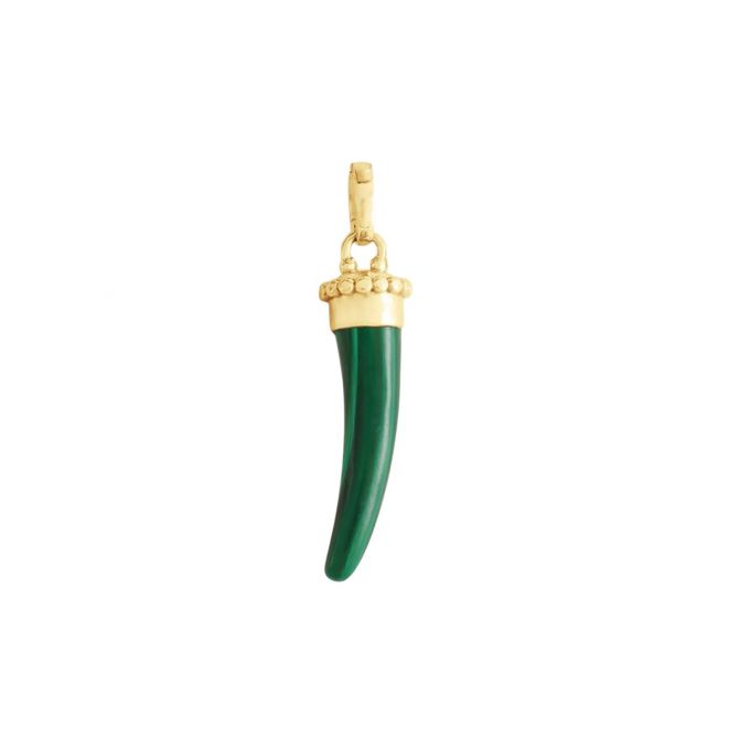 Anabel Aram Milos Stone Horn Charm, Malachite
