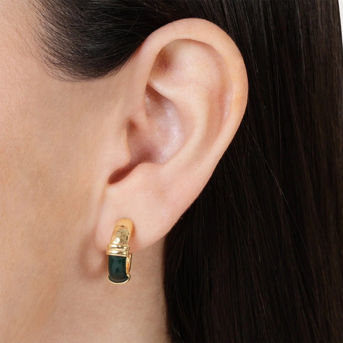 Anabel Aram Forza Huggie Hoop Earrings, Black
