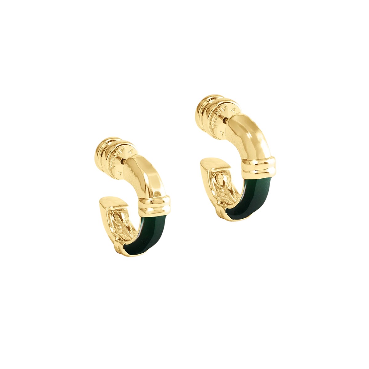 Anabel Aram Forza Huggie Hoop Earrings, Malachite