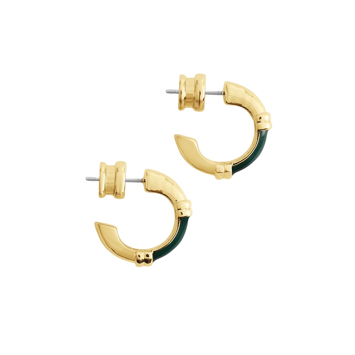 Anabel Aram Forza Huggie Hoop Earrings, Malachite