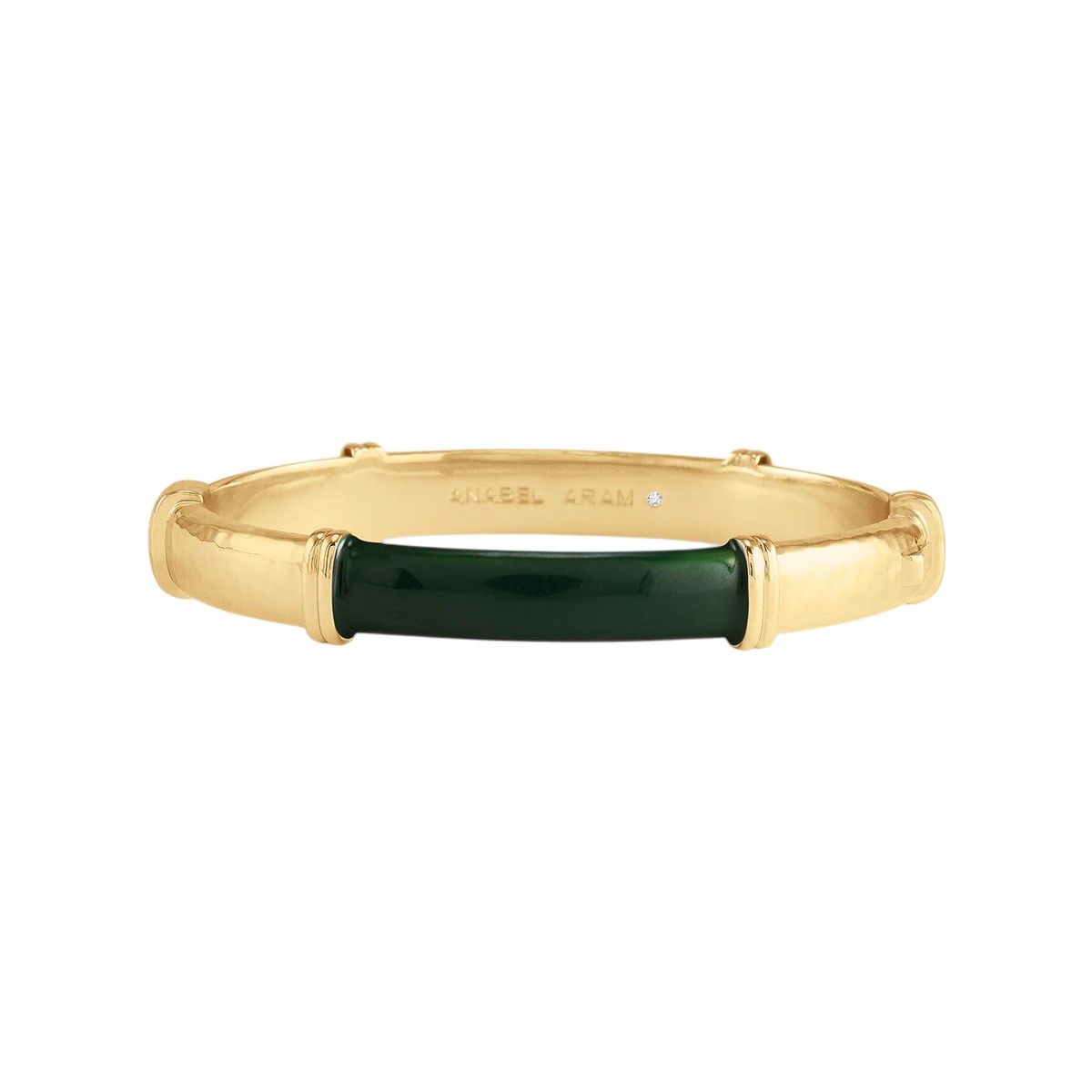 Anabel Aram Forza Hinged Bangle, Malachite